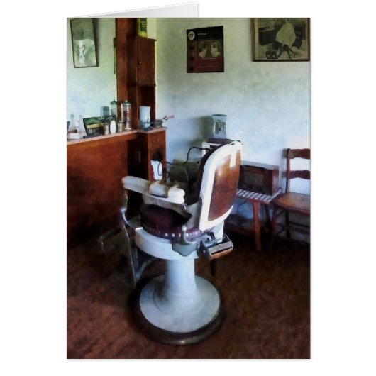 Old-Fashioned Barber Chair Cards (Front)