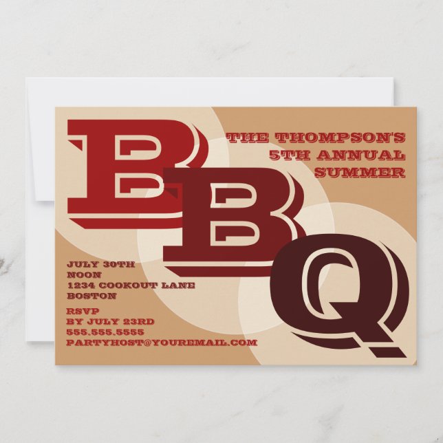 Old Fashioned BBQ Invitation (Front)