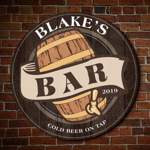 Old Fashioned Beer Barrel Wooden Wall Sign
