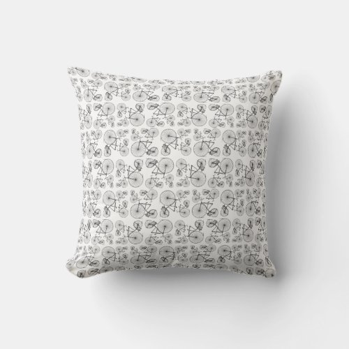 Old Fashioned Bicycles Bike Art Throw Pillow