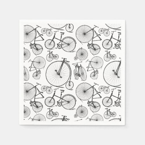 Old Fashioned Bicycles CUSTOM BACKGROUND COLOR Napkins