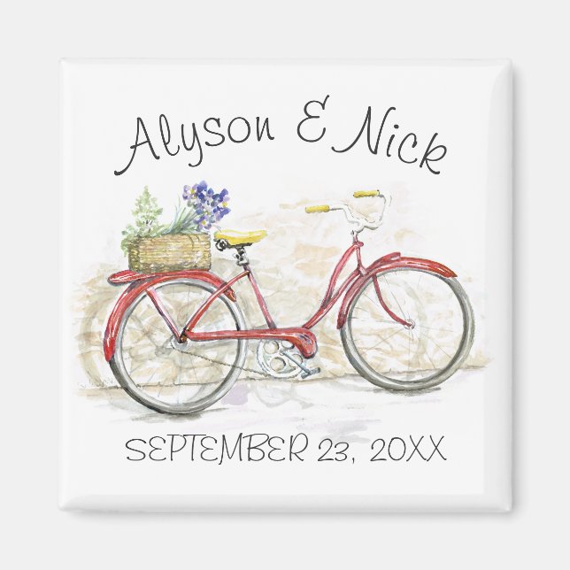 Old Fashioned Bike with Basket Magnet (Front)