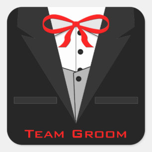 Old Fashioned Black Tuxedo Square Sticker