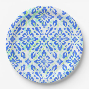 Old Fashioned Blue and White China Pattern Paper Plates