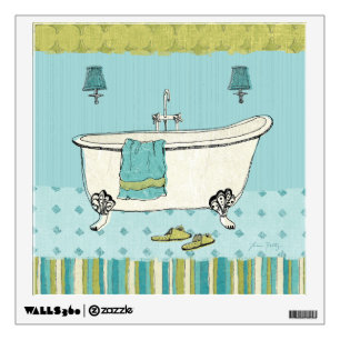 Old Fashioned Blue Bathroom Wall Sticker