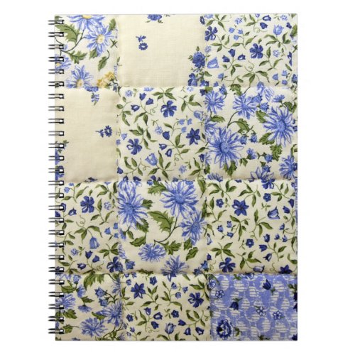 Old_fashioned Blue Floral Quilt Pattern   Notebook