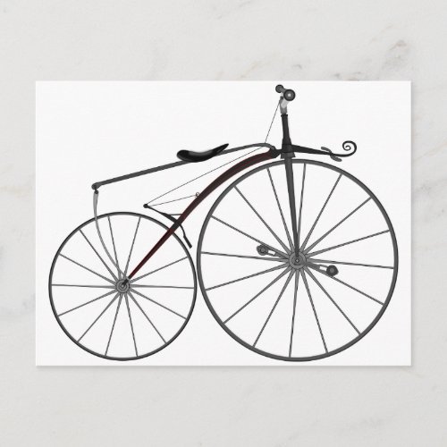 Old_Fashioned Boneshaker Bicycle Postcard