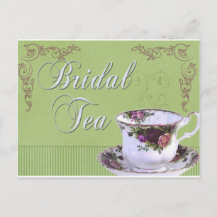 Old fashioned Bridal Tea Invitation Postcard