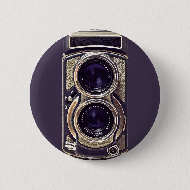 Old-fashioned camera pinback button (Front)
