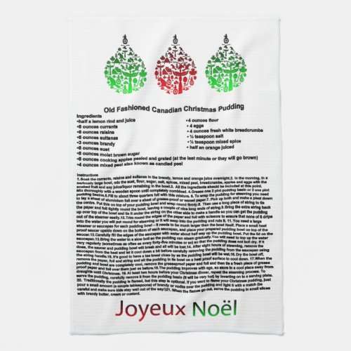 Old Fashioned Canadian Christmas Pudding Kitchen Towel