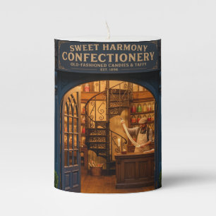 Old Fashioned Candy Shoppe Image Pillar Candle