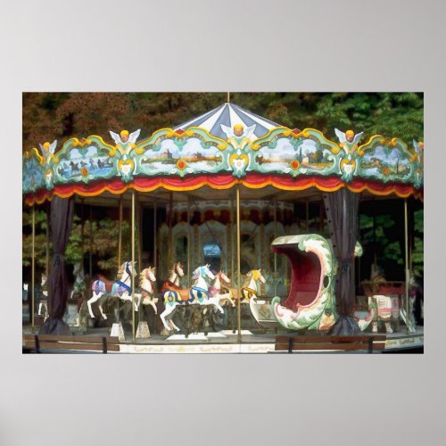 Old Fashioned Carousel in the Park Poster