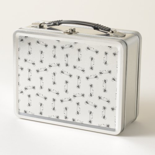 Old Fashioned Cars Print Pattern CUSTOM BG COLOR Metal Lunch Box