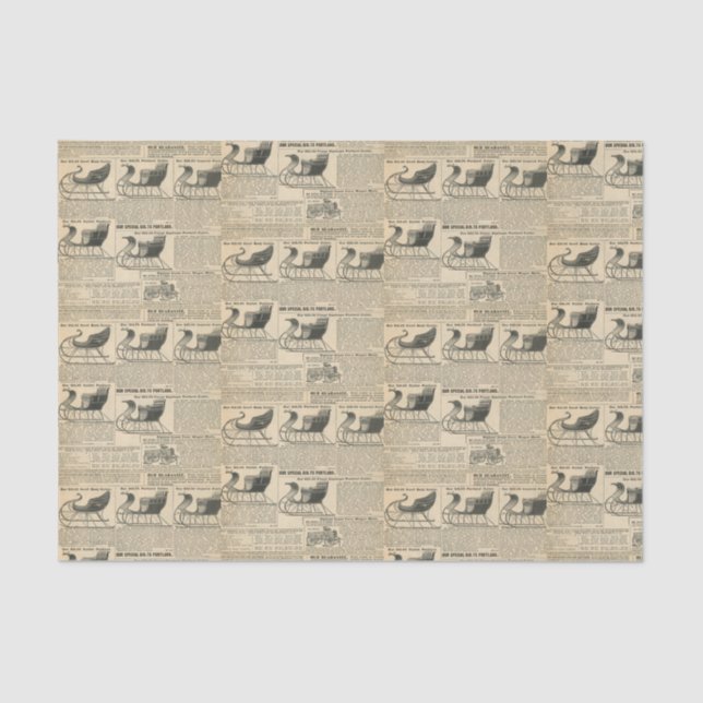 Old Fashioned Catalog Christmas Sleds Tissue Paper (Front)
