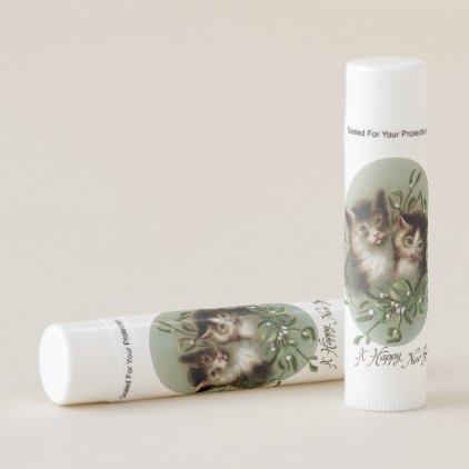 Old Fashioned Cats and Mistletoe New Year Lip Balm