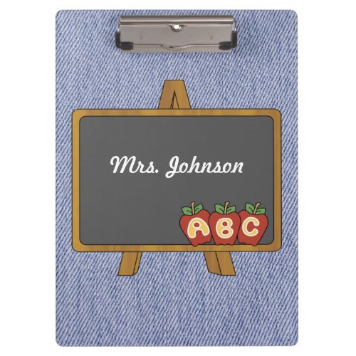 Old Fashioned Chalkboard Denim Clipboard