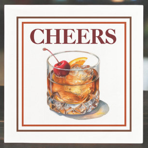 Old Fashioned Cheers Cocktail Napkins