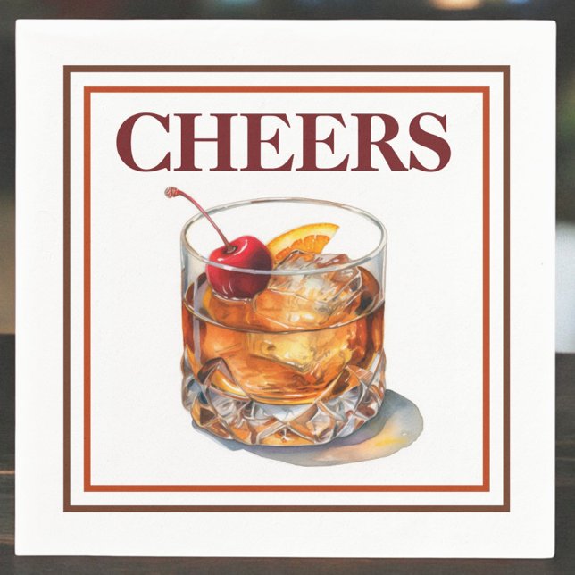 Old Fashioned Cheers Cocktail Napkins (Creator Uploaded)
