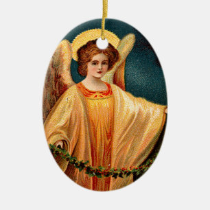 Old-fashioned Christmas, Angel Ceramic Ornament
