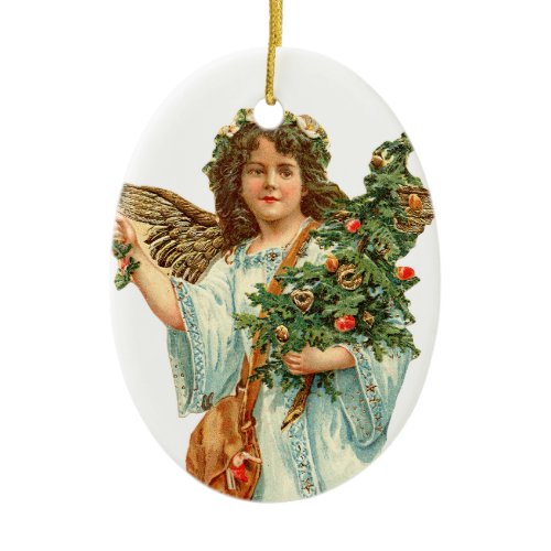 Old-fashioned Christmas, Angel Ceramic Ornament