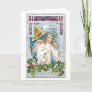 Old-fashioned Christmas, Angel Holiday Card