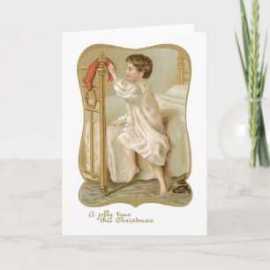 Old-fashioned Christmas, Boy Holiday Card