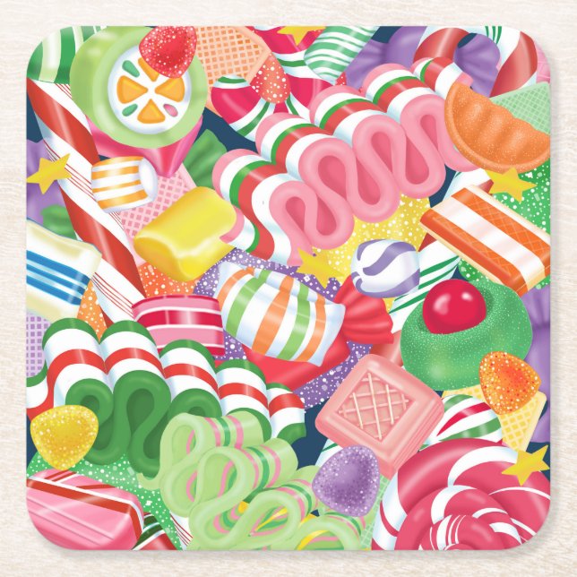 Old Fashioned Christmas Candy Coaster (Front)