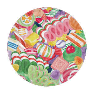 Old Fashioned Christmas Candy Glass Cutting Board