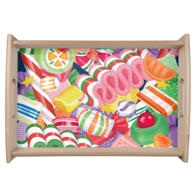 Old Fashioned Christmas Candy Serving Tray (Front)