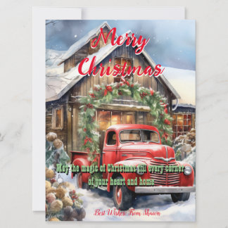 old fashioned Christmas cardFlat Card