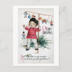 Old-fashioned Christmas, Child Holiday Postcard