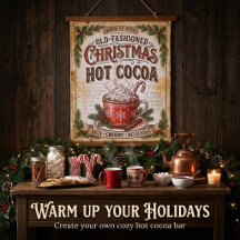Old fashioned Christmas cocoa sign
