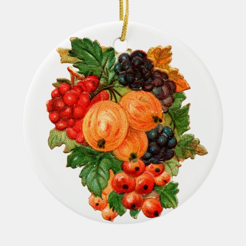 Old_fashioned Christmas Fruits Ceramic Ornament