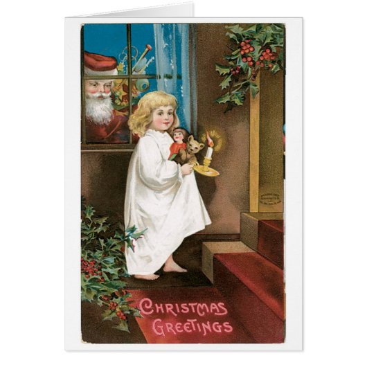 Old-fashioned Christmas, Girl Cards (Front)