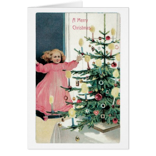 Old-fashioned Christmas, Girl, Christmas tree (Front)