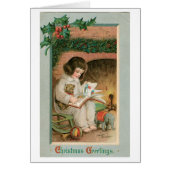Old-fashioned Christmas, Girl with Teddy bear (Front)