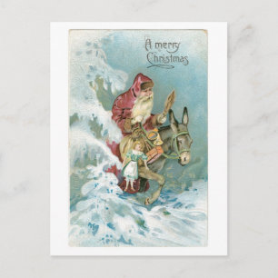 Old-fashioned Christmas Holiday Postcard