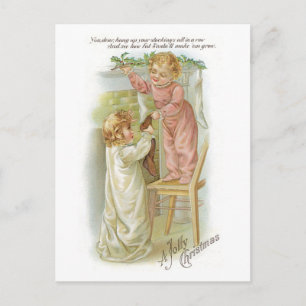 Old-fashioned Christmas Holiday Postcard