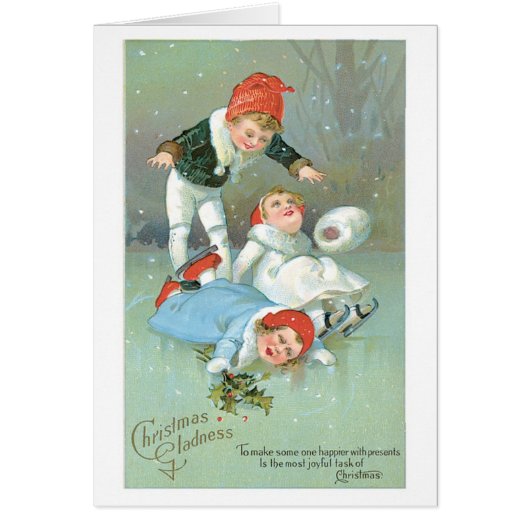 Old-fashioned Christmas, Ice skating Cards (Front)