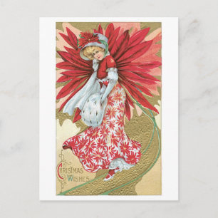 Old-fashioned Christmas, Lady Holiday Postcard