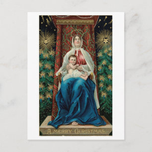 Old-fashioned Christmas, Mary Holiday Postcard