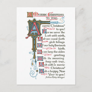 Old-fashioned Christmas, Old type Holiday Postcard