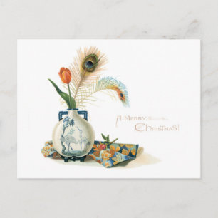 Old-fashioned Christmas, Oriental style Holiday Postcard