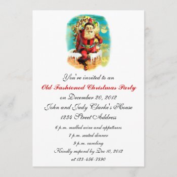 Old Fashioned Christmas Party Invitations by stampgallery at Zazzle