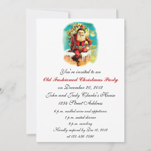 Old Fashioned Christmas Party Invitations