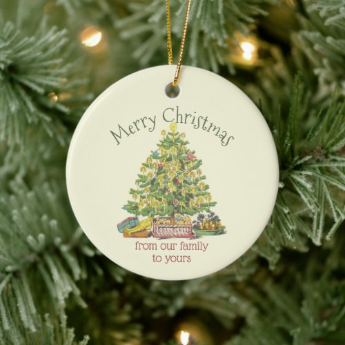 Old Fashioned Christmas Personalized Ceramic Ornament