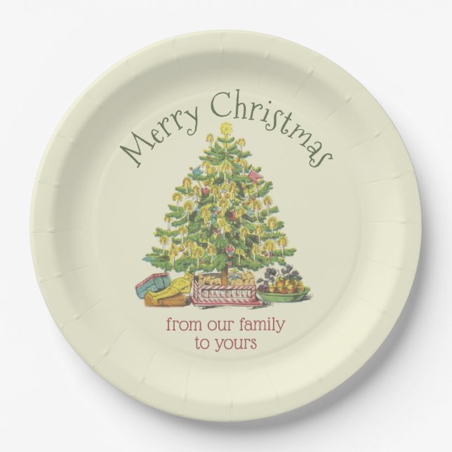 Old Fashioned Christmas Personalized Paper Plates (Front)
