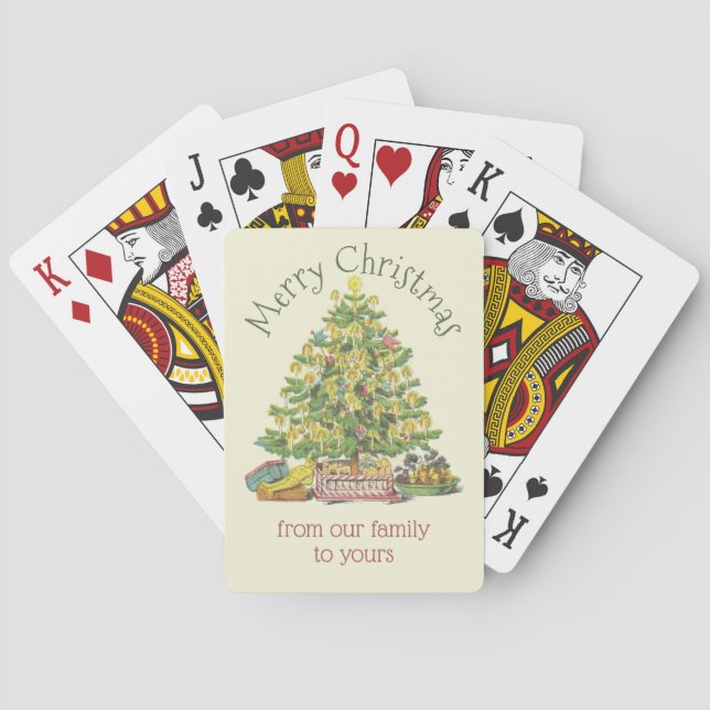 Old Fashioned Christmas Personalized Poker Cards (Back)