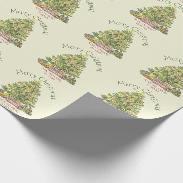 Old Fashioned Christmas Personalized Wrapping Paper (Corner)
