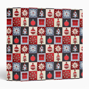 Old Fashioned Christmas Quilt 3 Ring Binder